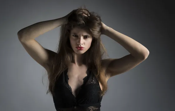 Картинка взгляд, лицо, фон, модель, волосы, Veronica