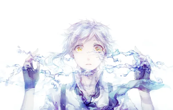 Art, Bungou Stray Dogs, Ацуши Накаджима, брызки воды, Atsushi Nakajima