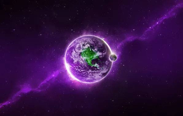 Картинка light, planet, violet, Sci FI