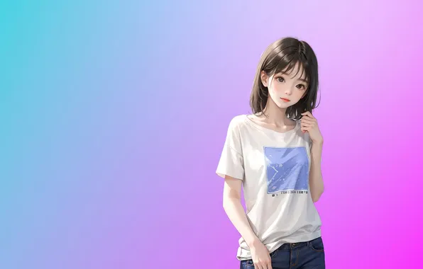 Картинка Digital Art, Anime, Girls, Cute, AI Generated