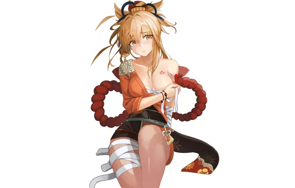 Kawaii, girl, hot, sexy, boobs, anime, orange, blonde