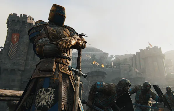 Картинка Microsoft, fire, flame, sword, Sony, armor, war, cross