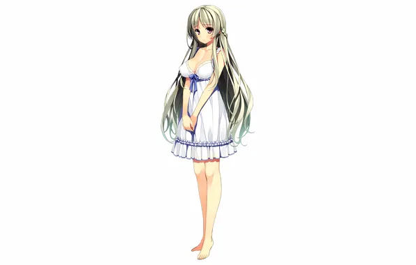 Girl, sexy, cleavage, long hair, dress, legs, boobs, anime