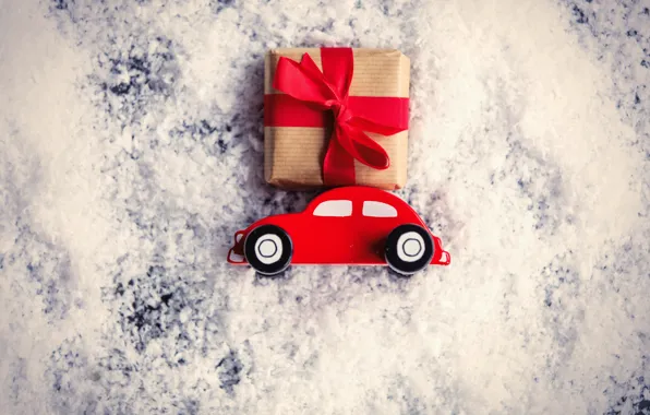 Картинка car, снег, Новый Год, Рождество, подарки, Christmas, snow, Merry Christmas
