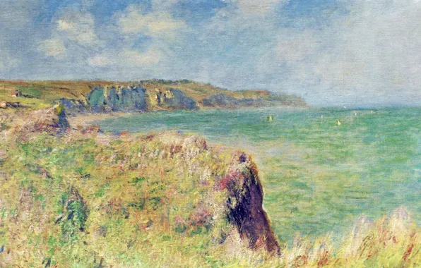 Пейзаж, картина, Клод Моне, Край Скалы в Пурвиле