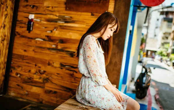 Девушка, поза, фон