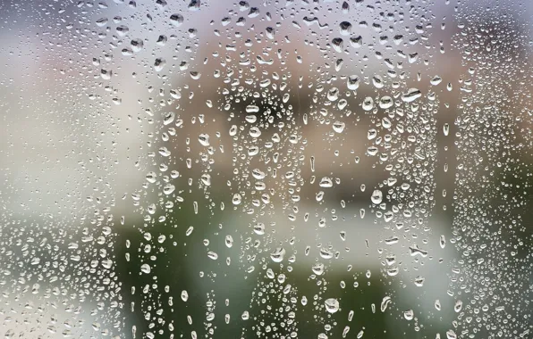 Картинка стекло, вода, капли, после дождя, macro