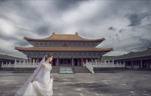 Картинка невеста, Asia, bride, korean girls, кореянка, Азия, pagoda, mood