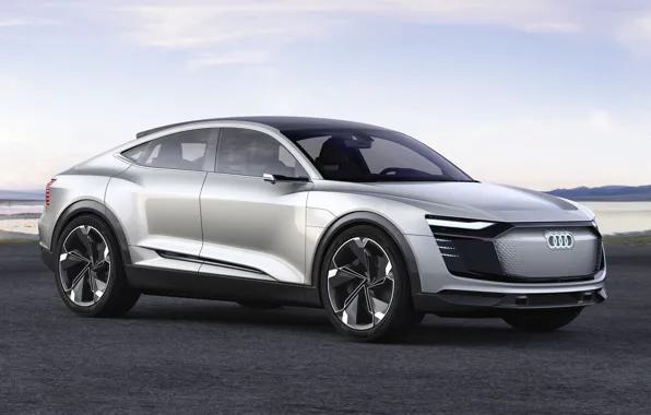 Car, Audi, beach, Tron, Audi E Tron