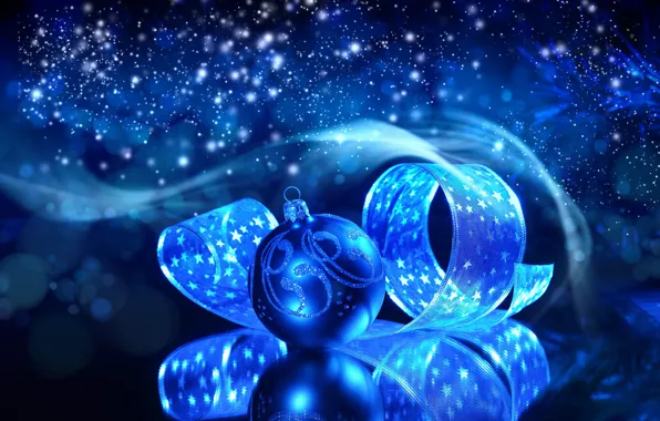 Картинка шары, игрушка, новый год, лента