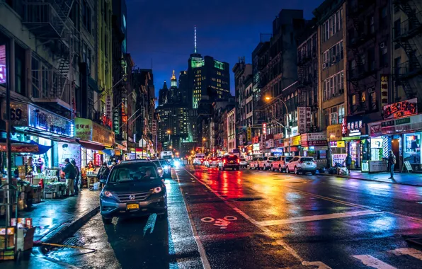 Картинка USA, США, New York city, Ночной Нью-Йорк