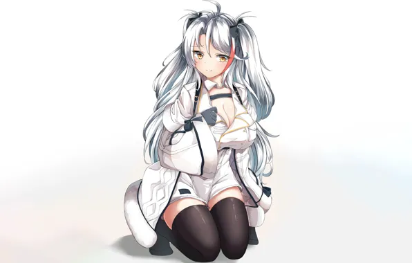Girl, sexy, cleavage, thighhighs, long hair, boobs, anime, beautiful