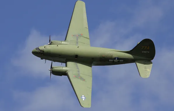 Картинка самолёт, Commando, военно-транспортный, двухмоторный, «Коммандо», Curtiss C-46F
