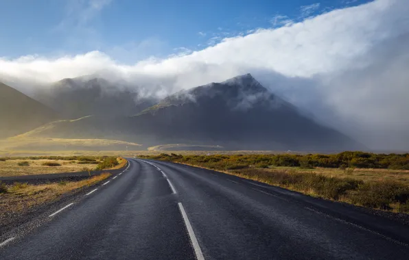 Mountains, clouds, Iceland, После шторма