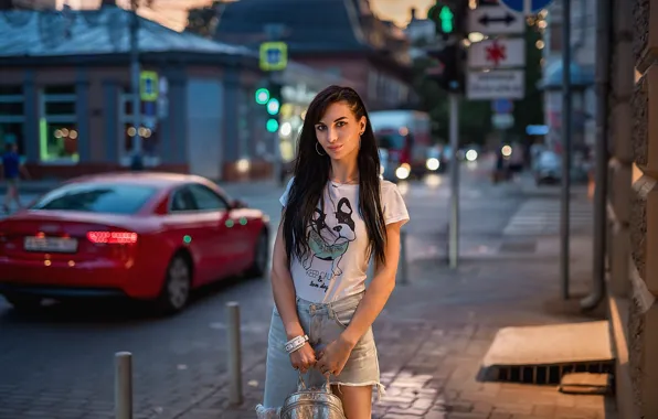 Картинка city, pretty, brunette, look, Георгий Дьяков