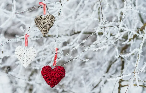 Зима, снег, любовь, сердце, love, heart, winter, snow