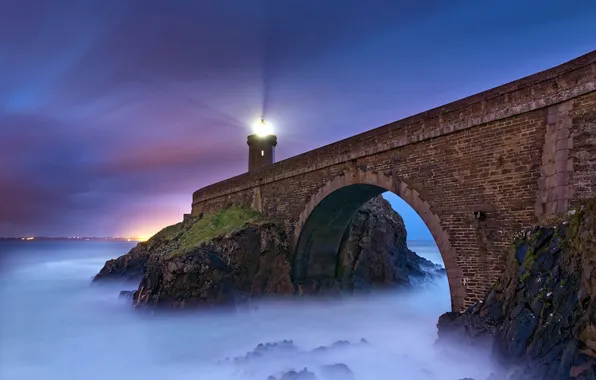 Картинка Sea, Lighthouse, Brest, Phare du Minou