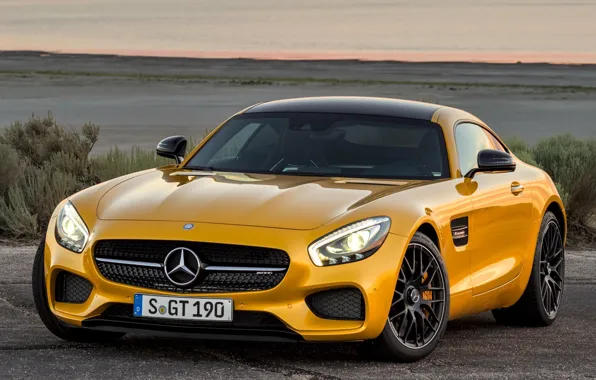 Картинка желтый, Mercedes Benz, Amg, Gt1