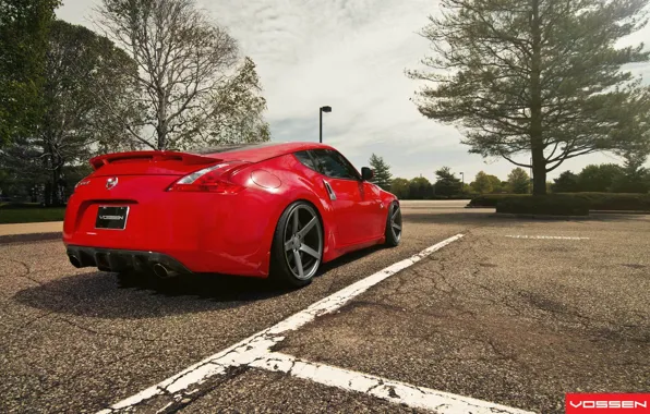 Car, машина, красный, природа, обои, Nissan, 370z