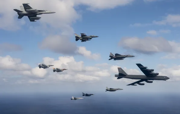 Картинка небо, полет, авиация, армия, самолеты