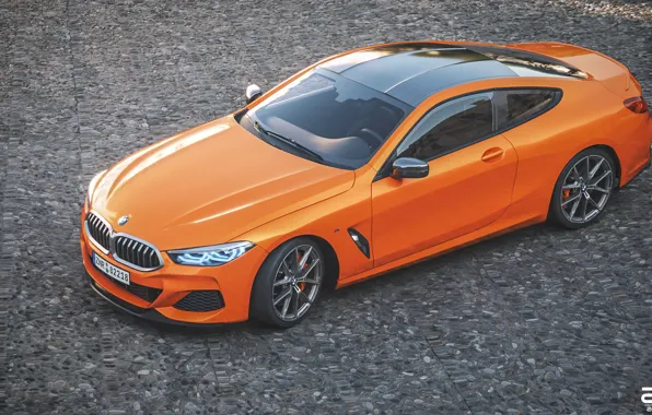 Авто, BMW, Машина, Оранжевый, Coupe, Рендеринг, BMW 8 Series, M850i