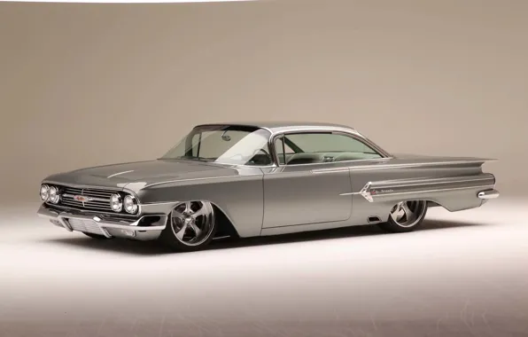 Chevrolet, 1960, Front, Chevy, Grey, Side, Impala, Lowrider