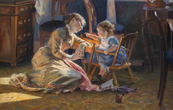 Картинка 1888, датский живописец, Statens Museum for Kunst, Danish realist painter, oil on canvas, Государственный музей …