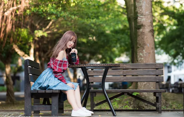 Картинка девушка, улица, азиатка