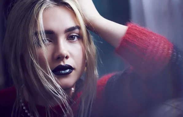 Поза, макияж, актриса, hair, Florence Pugh, Флоренс Пью
