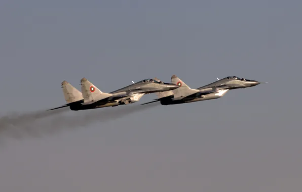 Картинка небо, истребитель, полёт, МиГ-29