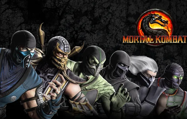 Картинка дракон, Скорпион, ниндзя, Mortal Kombat, Саб-Зиро