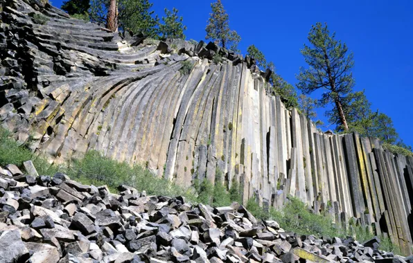 Картинка небо, деревья, камни, скалы