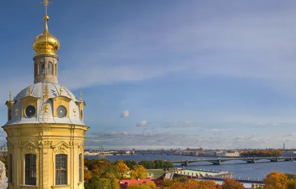 Картинка осень, мост, Питер, Санкт-Петербург