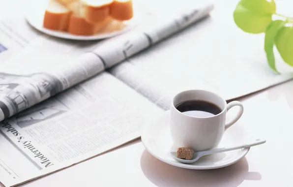 Картинка кофе, утро, газета