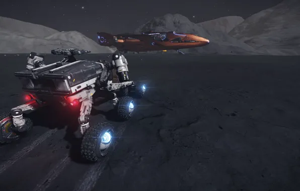 Космос, поверхность, планета, Космический Корабль, Elite: Dangerous