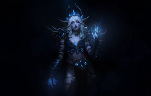 Девушка, Стиль, Магия, Костюм, WOW, Арт, Королева, WarCraft