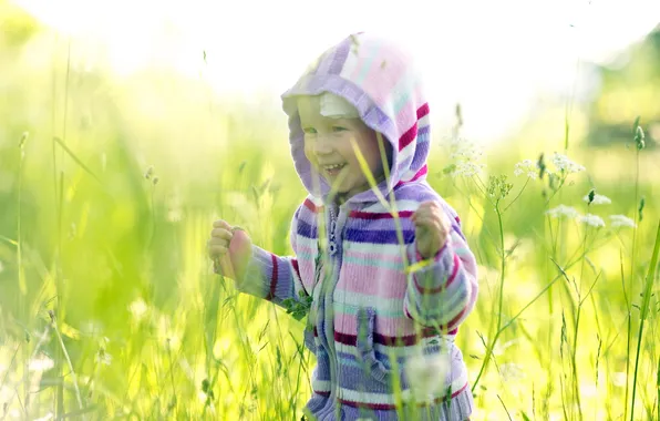 Картинка поле, трава, настроение, ребёнок