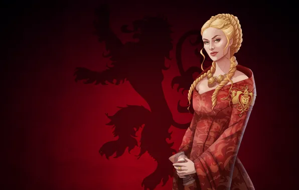 Девушка, Блондинка, Арт, Queen, Игра Престолов, Game of thrones, Cersei Lannister, Серсея Ланнистер