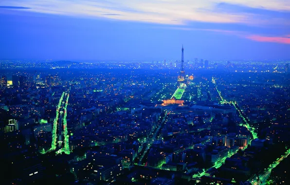 Картинка Париж, Огни, Ночь