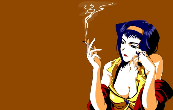Картинка smoking, Faye Valentine, anime girls, Cowboy Bebop
