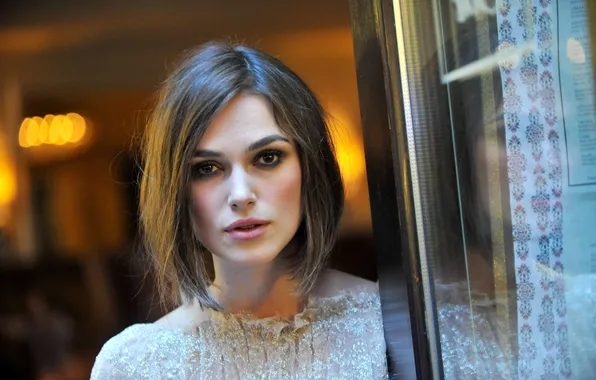 Взгляд, поза, модель, макияж, актриса, Кира Найтли, Keira Knightley, hair