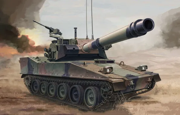 US Army, опытный лёгкий авиадесантный танк США, 105mm Armored Gun System, AGS