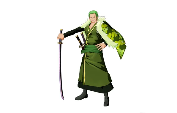 Sword, game, One Piece, pirate, smile, anime, katana, man