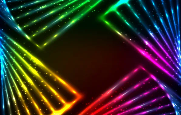 Картинка lights, vector, colors, abstract, rainbow, background