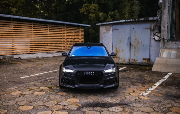 Картинка Audi, Black, Avant, RS6, VAG, Full LED Matrix Lights