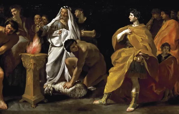 Картинка картина, Джованни Ланфранко, Торжественное Жертвоприношение Римского Императора