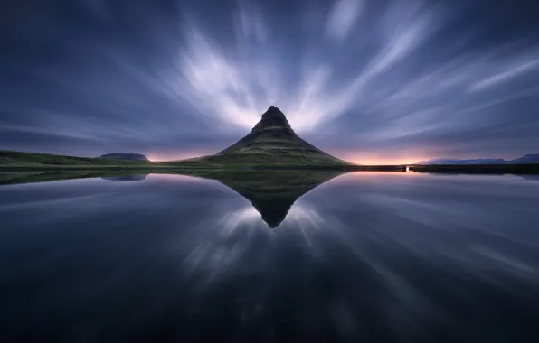 Картинка небо, вода, гора, Исландия