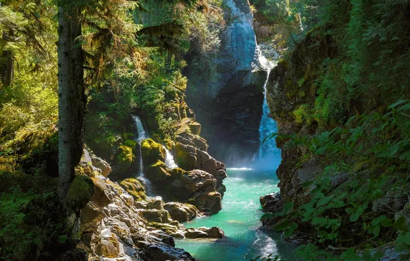 Картинка камни, скалы, водопад