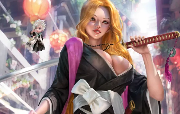 Девушка, меч, Bleach, Блич