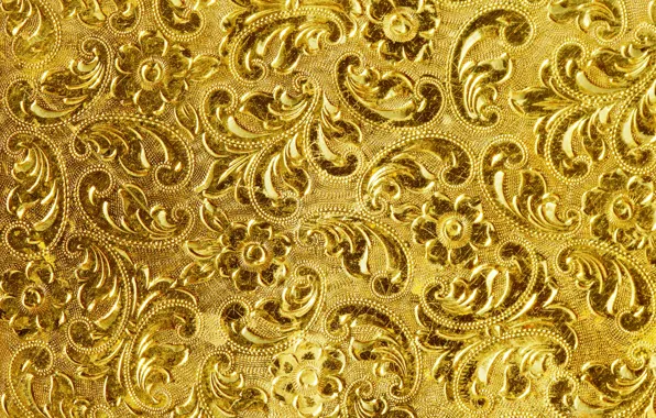 Фон, золото, узор, текстура, golden, background, pattern